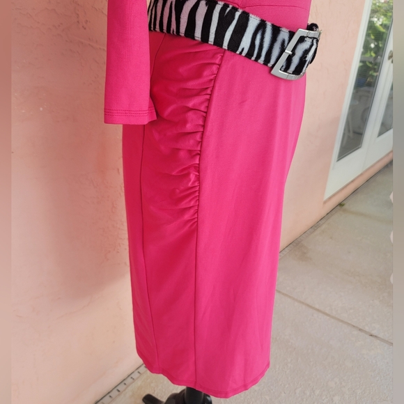 New Pinup Couture Pinup Girl Clothing Deadly Dames Pink Strangelove Wiggle Dress - Picture 6 of 10